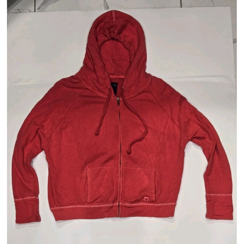 American Eagle Outfitters Women's Red Zip Up Hoodie Size‎ Medium
